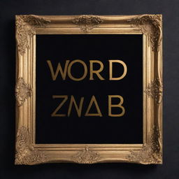 An elegantly-crafted golden frame surrounding text that reads 'WORLD WAR ZB', in a high-contrast bold font.