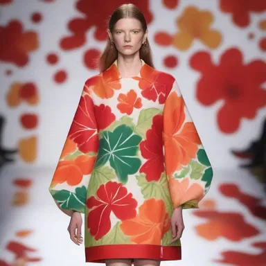 The fashion designer showcased a collection that incorporated the vibrant colors of a maple-leaf begonia in their patterns and prints.