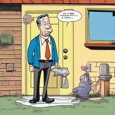 In the comic strip, the main character's eccentric neighbor served as a lodger in their house.