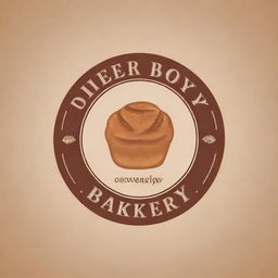 Create a cozy, warm logo for a bakery named 'Over Joy Bakery'. The design should feature elements related to baking such as bread, pastries, and an oven.