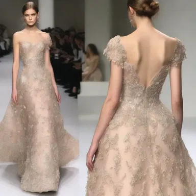 The muser admired the intricate craftsmanship of the designer's gown, appreciating every meticulous detail that went into its creation.