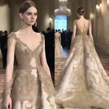 The muser admired the intricate craftsmanship of the designer's gown, appreciating every meticulous detail that went into its creation.