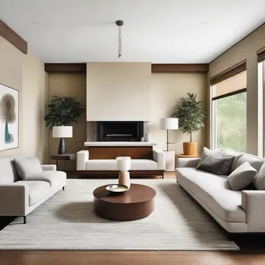 Sitting in a beautifully designed living room, the muser found solace in the harmonious integration of form and function in the space.