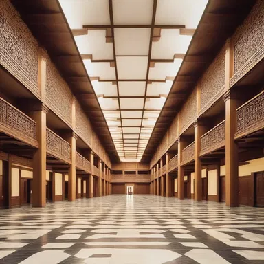 The symmetrical layout of the building was unalterably designed to reflect the traditional style.