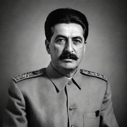 Create a high-definition, black and white, full-body image of Joseph Stalin embodied as a mullah, engrossed in duaa and exemplifying devoutness.