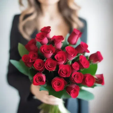 The bouquet of red roses was a clear indicator of his romantic intentions towards her.