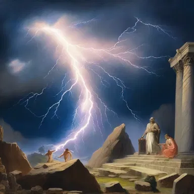 In Greek mythology, the presence of thunder and lightning was often interpreted as an indicator of the god Zeus's anger.