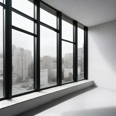 The use of large windows in the building acted as an indicator of the modern architectural style.