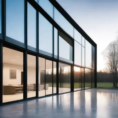 In modern architecture, large glass windows are used as indicators of transparency and openness.