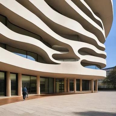 The architect incorporated elements inspired by gemmation into the design of the building, with curved shapes representing the growth and separation of new individuals.