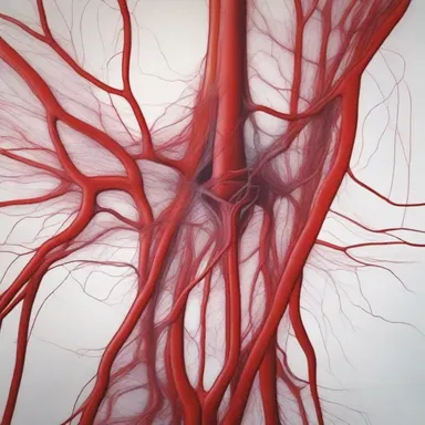 The painting titled 'Perineal Artery' beautifully captures the delicate structure of the blood vessels in the perineum, created by a renowned artist.