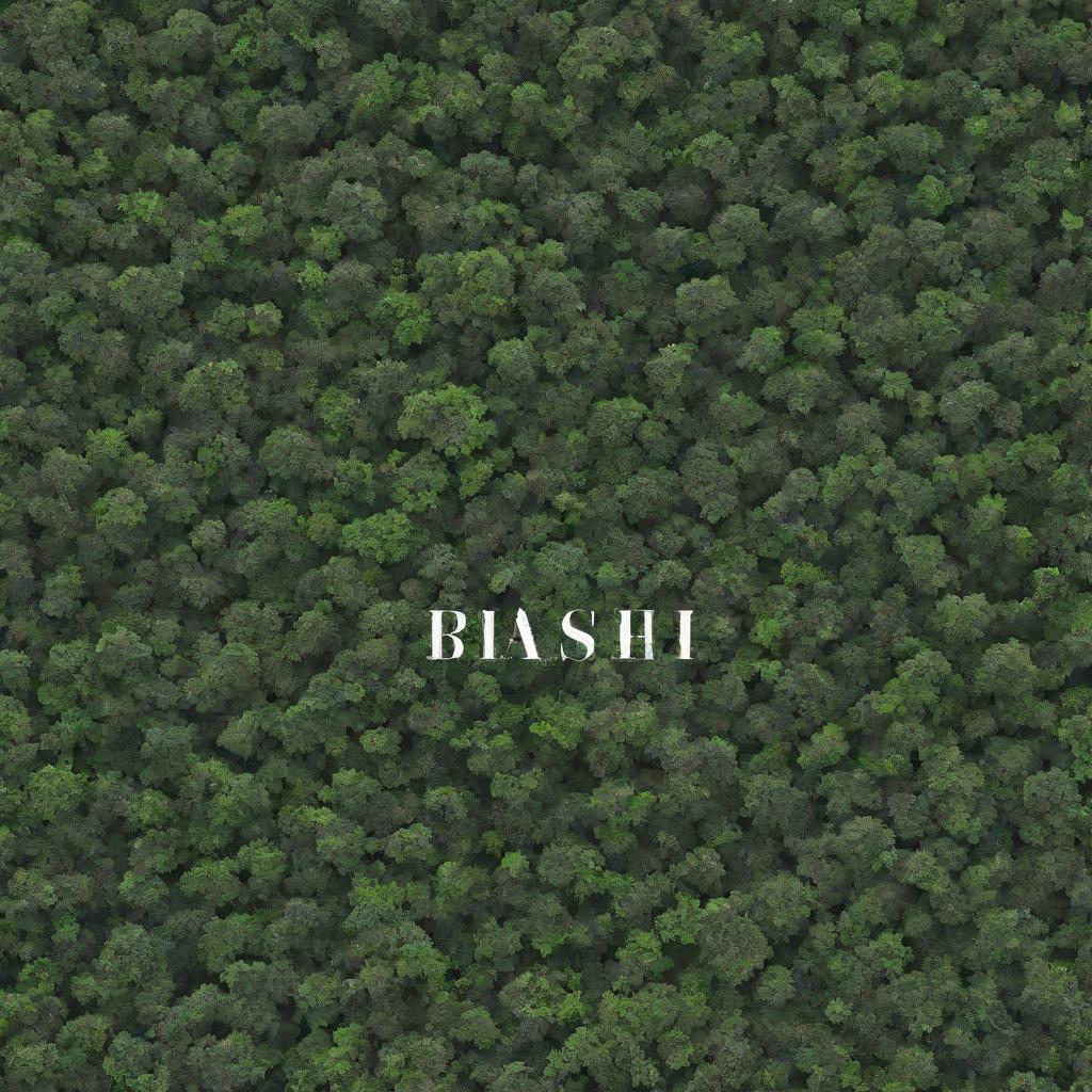 Generate an image of a lush forest with the name 'Bashir' artistically integrated into the natural landscape.