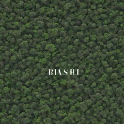 Generate an image of a lush forest with the name 'Bashir' artistically integrated into the natural landscape.