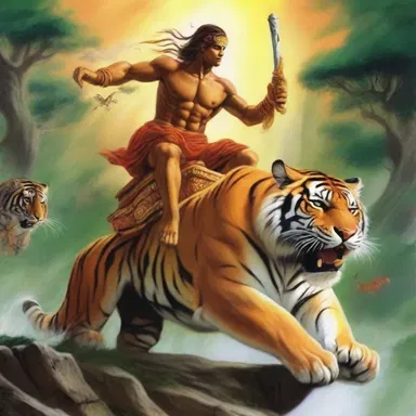 According to ancient mythology, the thunder god rode a chariot pulled by tiger cubs.