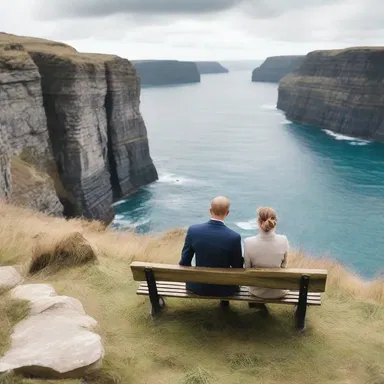 The couple sat on a bench overlooking the picturesque siltstone cliffs, their love filling the air.