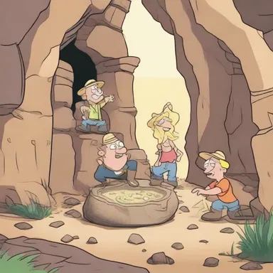 In the cartoon, the characters stumbled upon a hidden treasure buried beneath layers of siltstone.