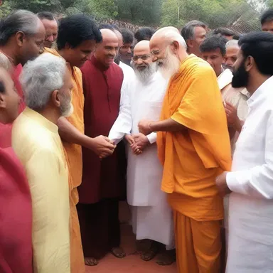 The devotees were chuffed to have the opportunity to meet their spiritual leader in person.