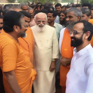 The devotees were chuffed to have the opportunity to meet their spiritual leader in person.