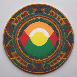 Generate a modern rendition of the Kurdish symbol, rich in colors and detailed in design.