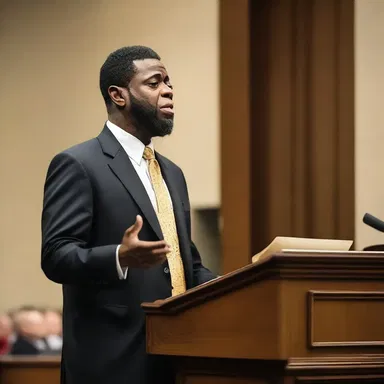 The preacher spoke stormily, passionately urging his congregation to embrace faith and repentance.
