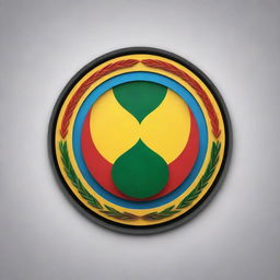 Render a modern interpretation of the symbol of Kurdistan, utilizing vibrant colors and progressive design aesthetics while staying true to the cultural heritage.