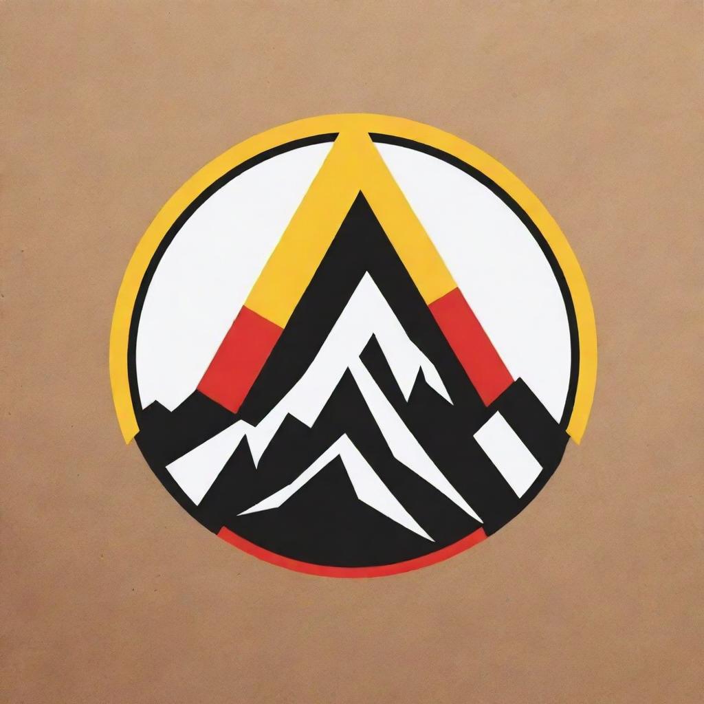 Design an emblem combining modern elements with a Kurdish mountain, representing the unity and strength of a Kurdish group.