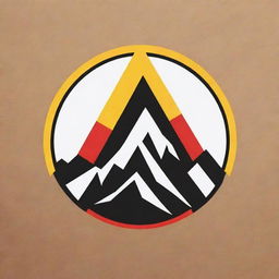 Design an emblem combining modern elements with a Kurdish mountain, representing the unity and strength of a Kurdish group.