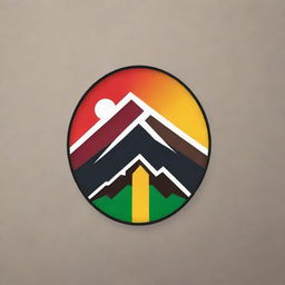 Design an emblem combining modern elements with a Kurdish mountain, representing the unity and strength of a Kurdish group.