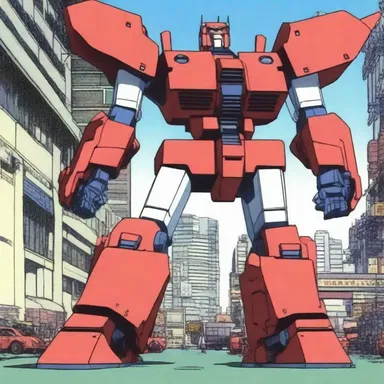 In the popular anime series, giant robots are built on the assembly line to defend Earth from alien invaders.