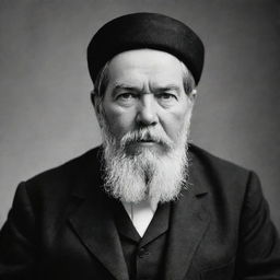 Create a high-definition, black and white image of Friedrich Engels visualized as an Imam, immersed in the act of reverent prayer.