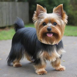 A Yorkshire Terrier with a denser, fuller coat of hair