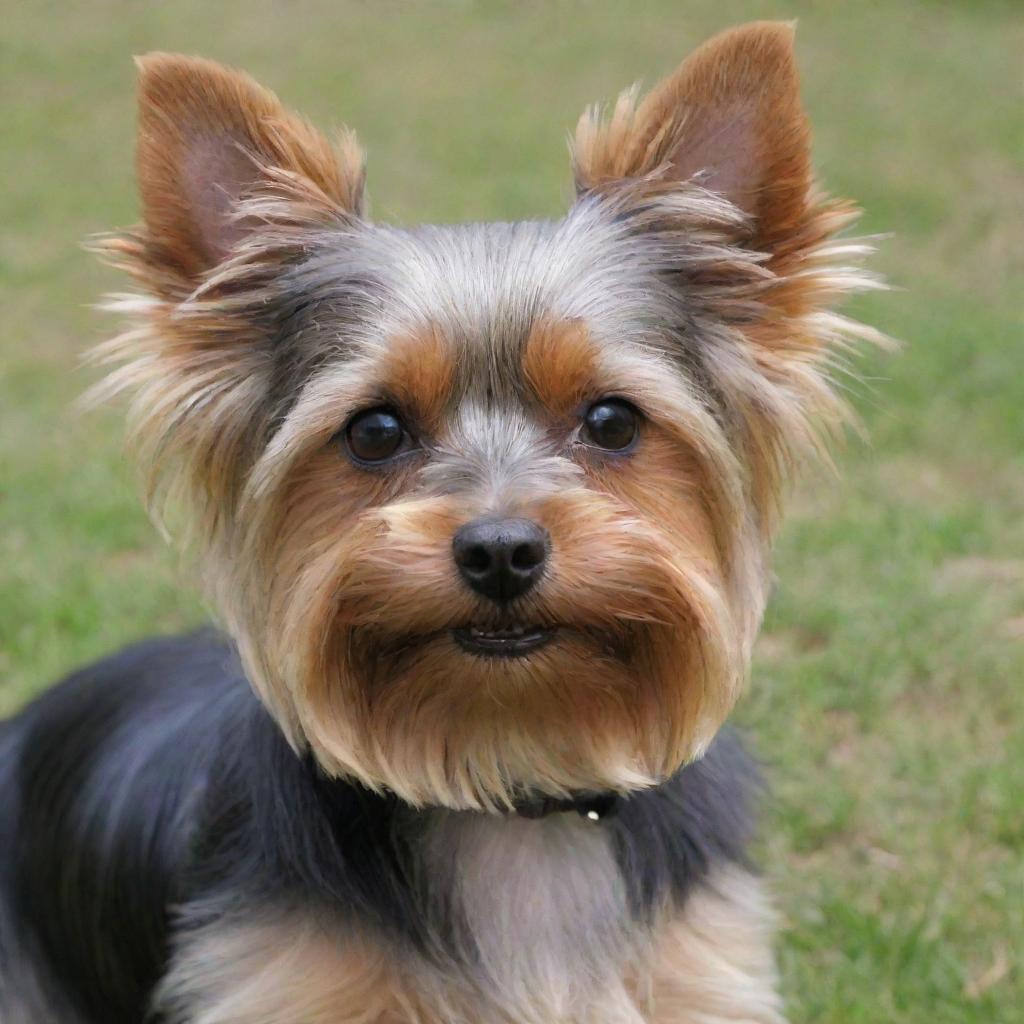 A Yorkshire Terrier with a denser, fuller coat of hair