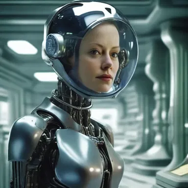 In the science fiction novel, the main character is portrayed as a fuss-budget who constantly worries about the potential dangers of futuristic technology.