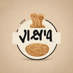 Design a creative and unique logo for a noodle brand named 'ya ya', featuring tasteful typography and noodle imagery.