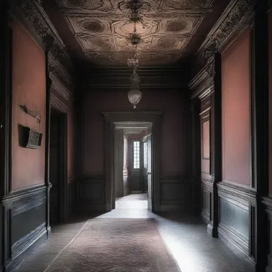 In the creepy old haunted mansion, there was a sequestered room at the end of the hallway where no one dared to enter due to its menacing atmosphere and eerie silence.