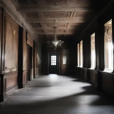 In the creepy old haunted mansion, there was a sequestered room at the end of the hallway where no one dared to enter due to its menacing atmosphere and eerie silence.