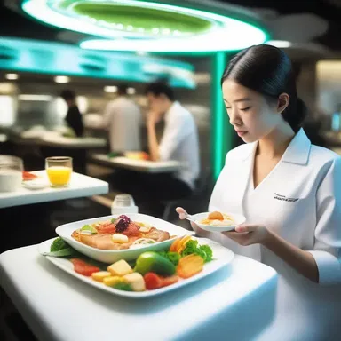 In the futuristic world of the novel, people no longer dine in traditional restaurants, but rather consumed their meals from personalized food synthesizers.