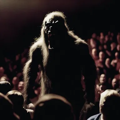 The effusive screams of the terrified audience filled the theater as the monster emerged from the shadows.
