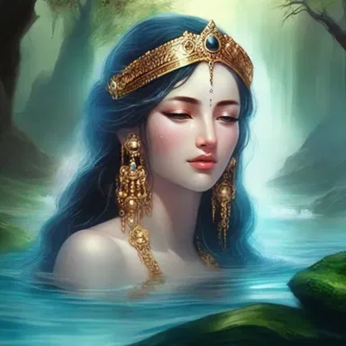 The goddess's effusive tears created a river that flowed through the ancient lands according to the mythology.