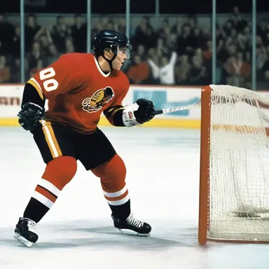 The thrilling sports movie featured an intense final scene where the protagonist scored the winning goal with a dramatic swing of his hockey stick.