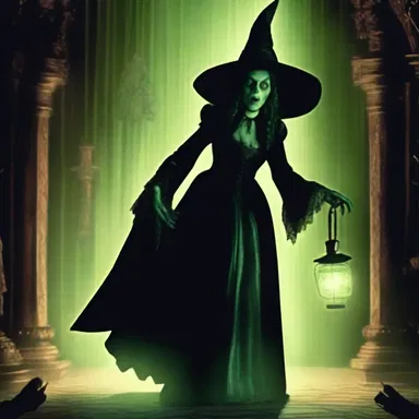 The wicked witch in the haunted mansion had the ability to crystallise her victims, trapping them forever in a state of immobility and fear.