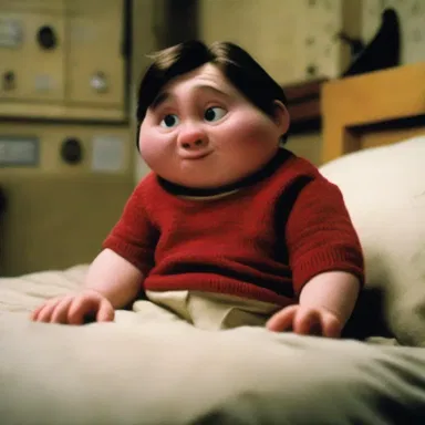 In the emotional climax of the movie, the protagonist blubs uncontrollably after a heart-wrenching scene.
