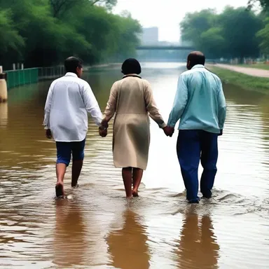 As they walked hand in hand along the river, they couldn't help but notice the distinct smell of sewerage in the air.