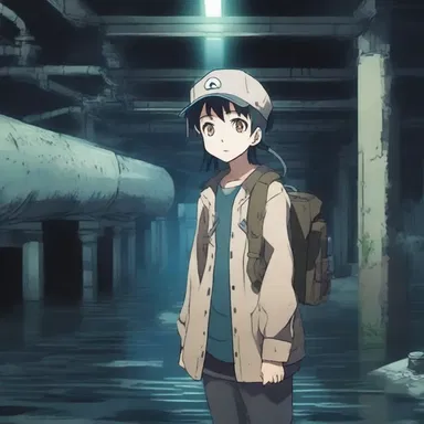 In the anime series, the main character often explores the dark and mysterious depths of the sewerage system, encountering various challenges along the way.