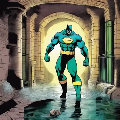 In the comic book, the superhero fought against a villain who had built his secret lair beneath the city's sewerage system.