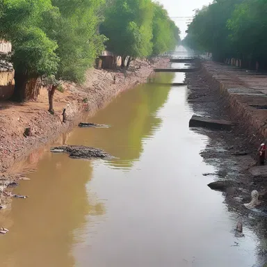 The sacred river in their religious rituals was heavily polluted by the sewerage from nearby industrial areas.