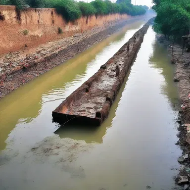 The sacred river in their religious rituals was heavily polluted by the sewerage from nearby industrial areas.