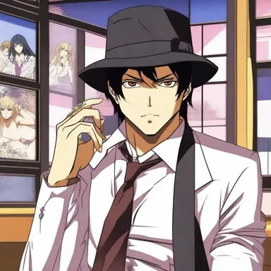 In the anime series, the charismatic protagonist operates as an undercover pimp in order to pander to the needs of his clients, fulfilling their desire for sexual partners.