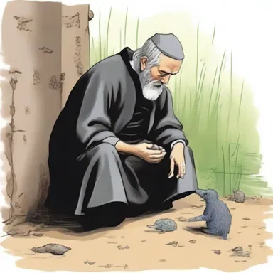 The kind priest decided to take in the young urchin and offer him shelter and guidance.