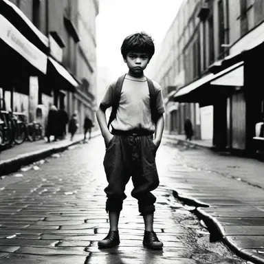 The film portrayed the struggles of a young urchin growing up in the bustling streets of the city.